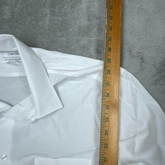 Calvin Klein White Active Performance Stretch Shirt Regular Fit L a0752 - Picture 4 of 8